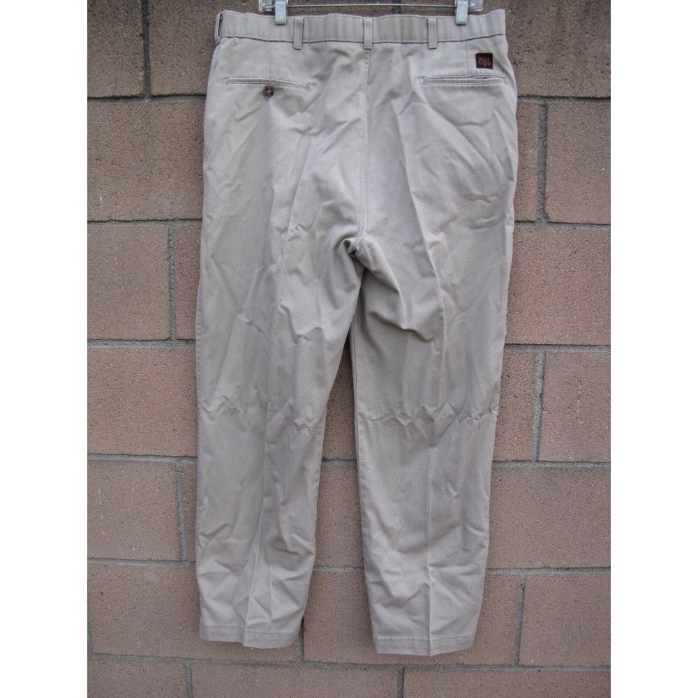 Mens Haggar Khaki Chinos Pants Casuals Tan  38x31 Pleated